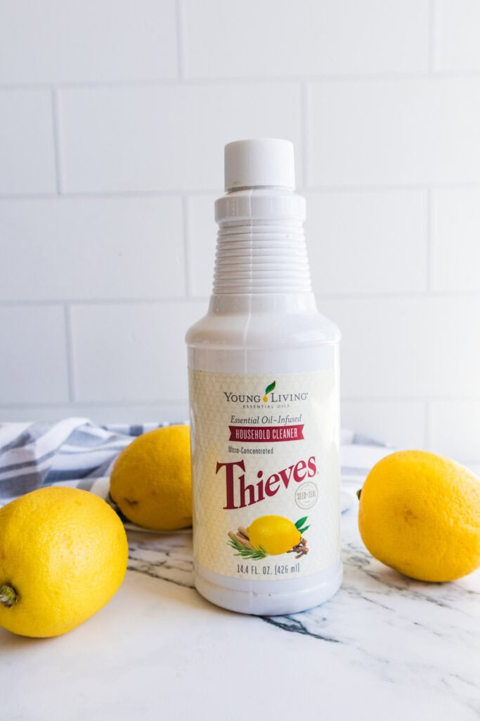 Thieves cleaner bottle on counter