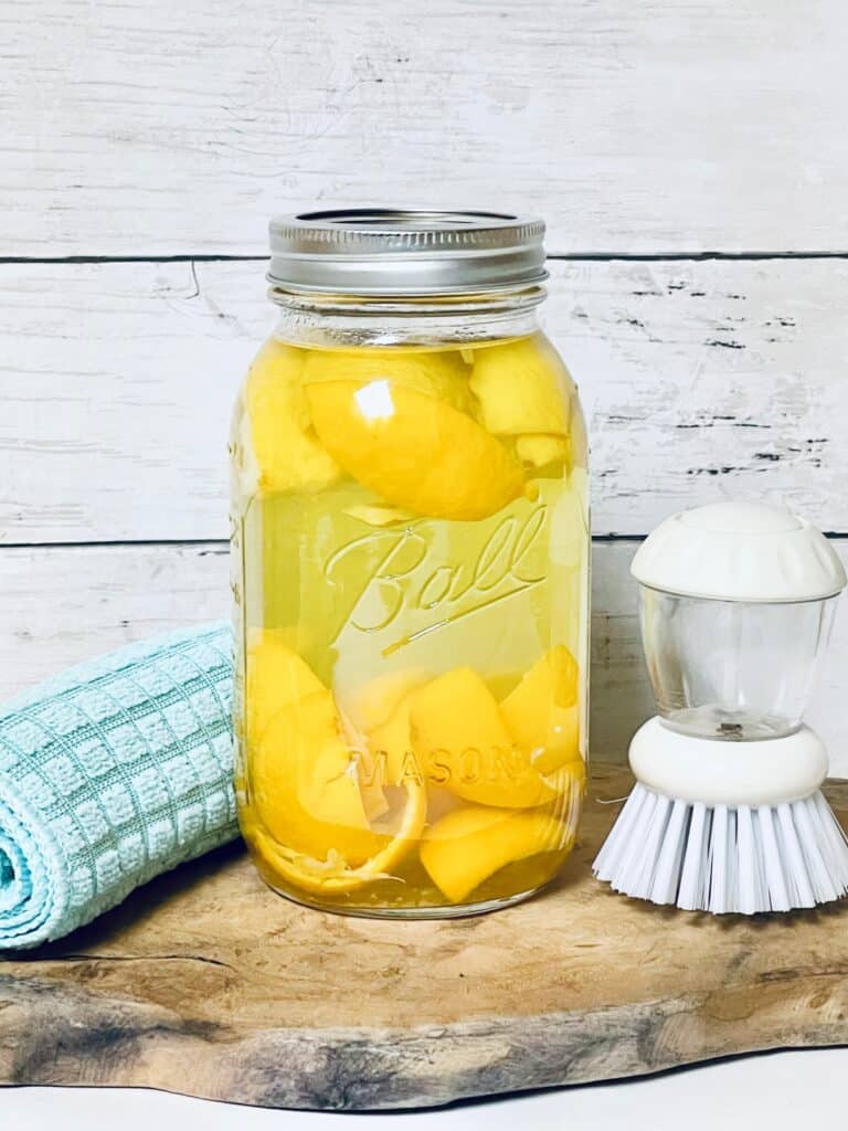 close up of vinegar orange cleaner