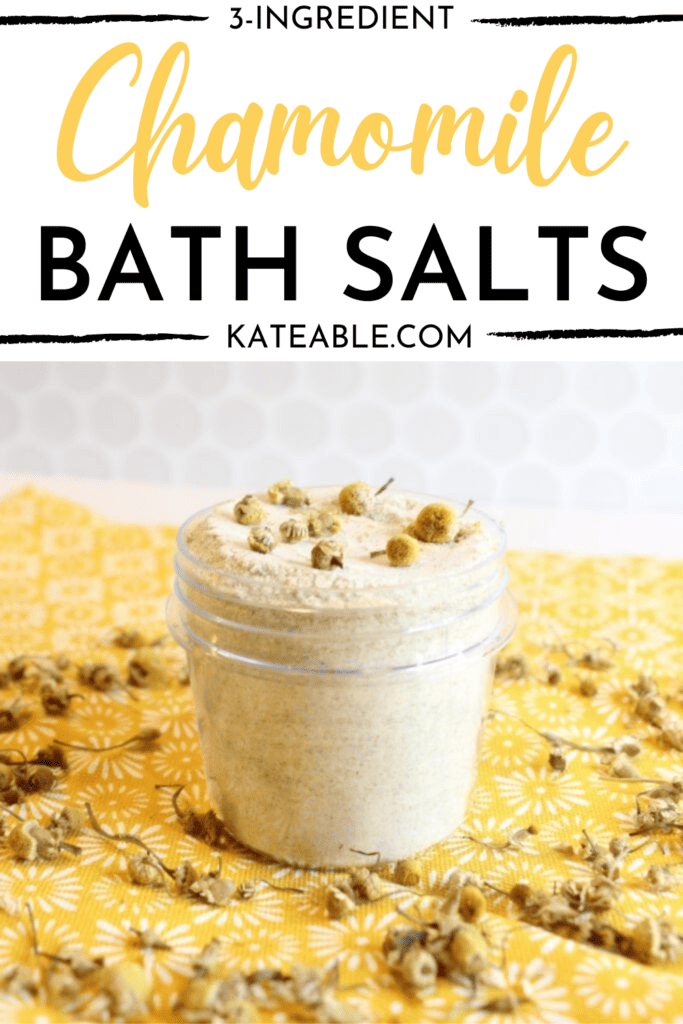 Chamomile bath salts pin image