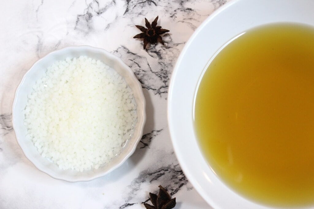 ingredients for anise salve - beeswax pellets