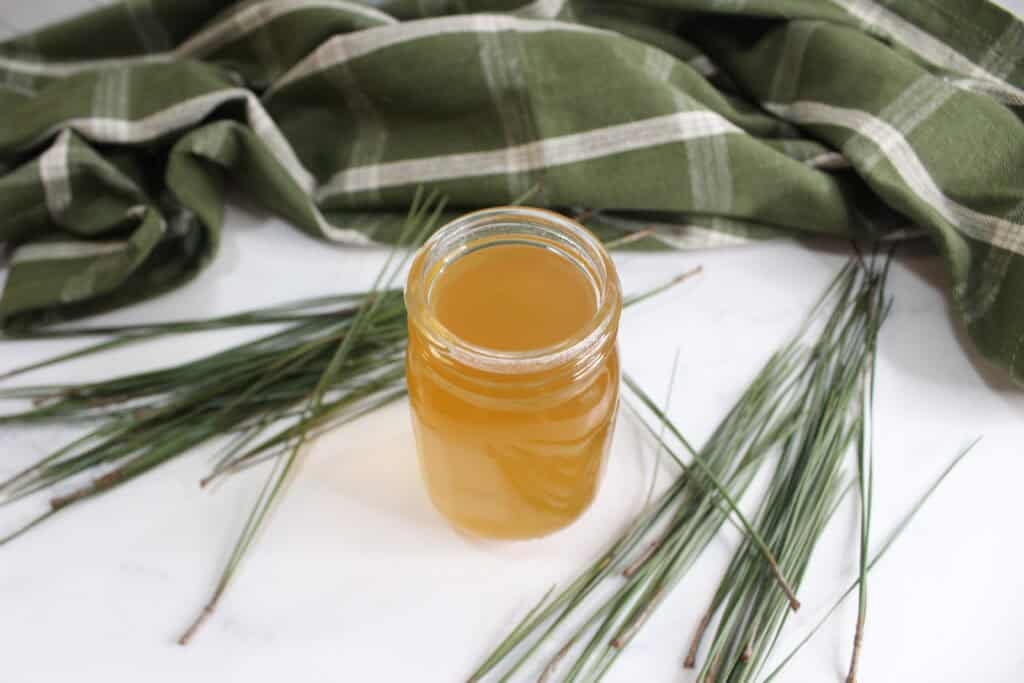 side angle showing the finished pine cough syrup