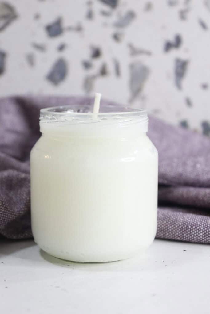 close up view of tallow candle