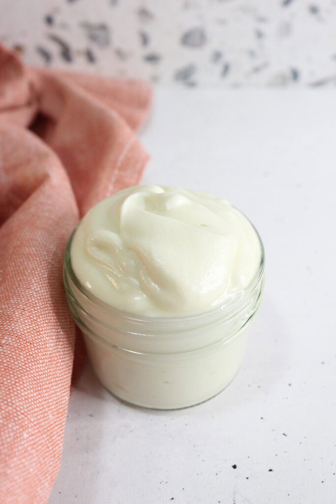 long view of shaving cream I made