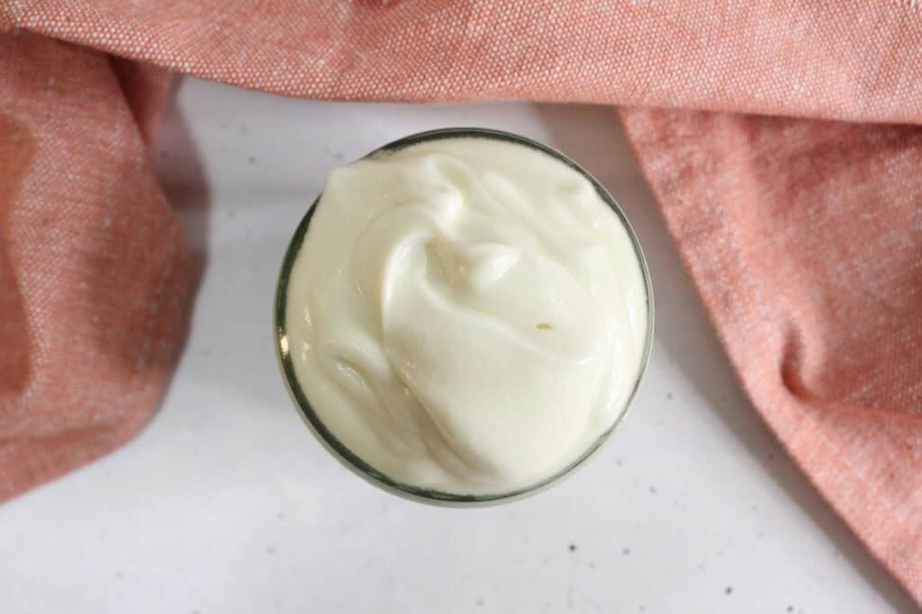 top view of homemade calendula shaving cream