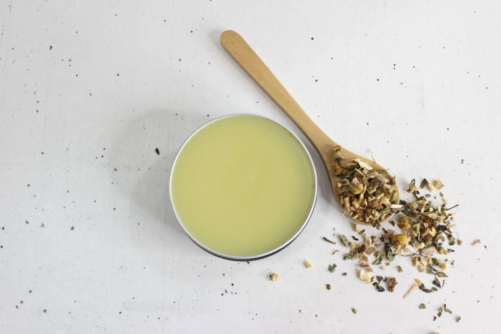 top view of headache salve 