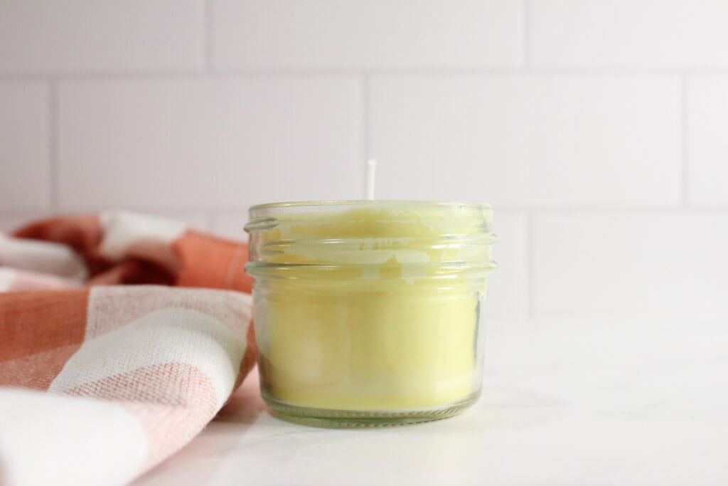 diy beeswax candle on candle