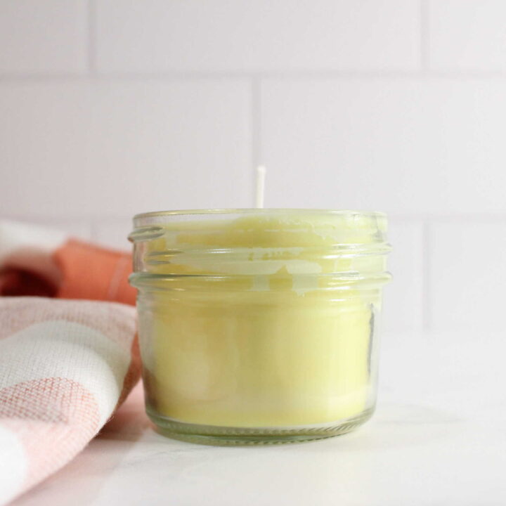 diy beeswax candle on candle
