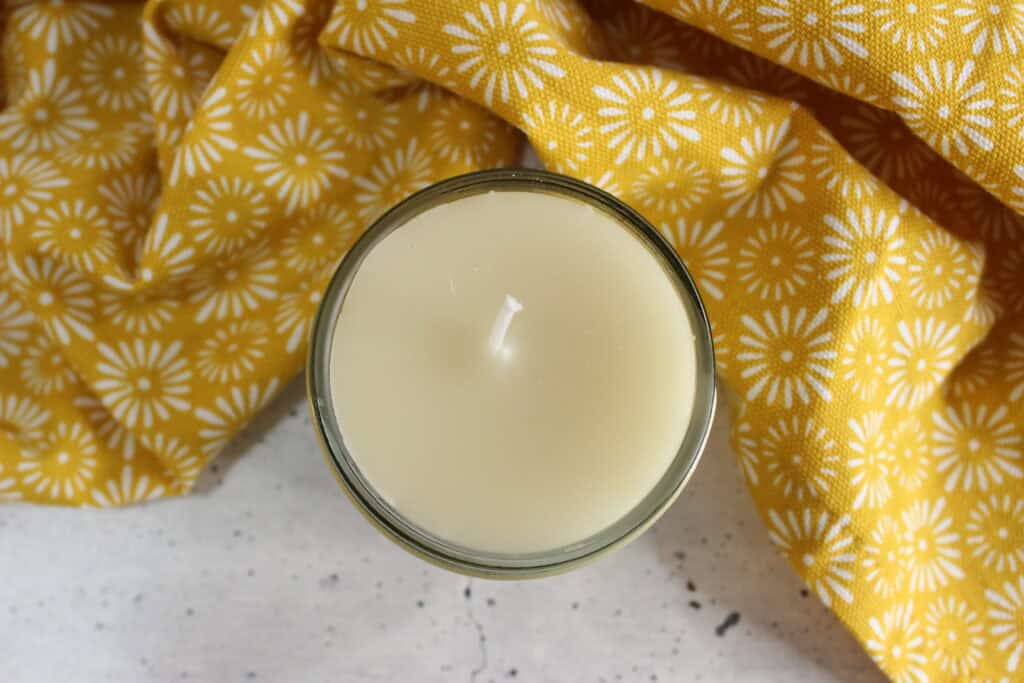 top of the candle fully finished