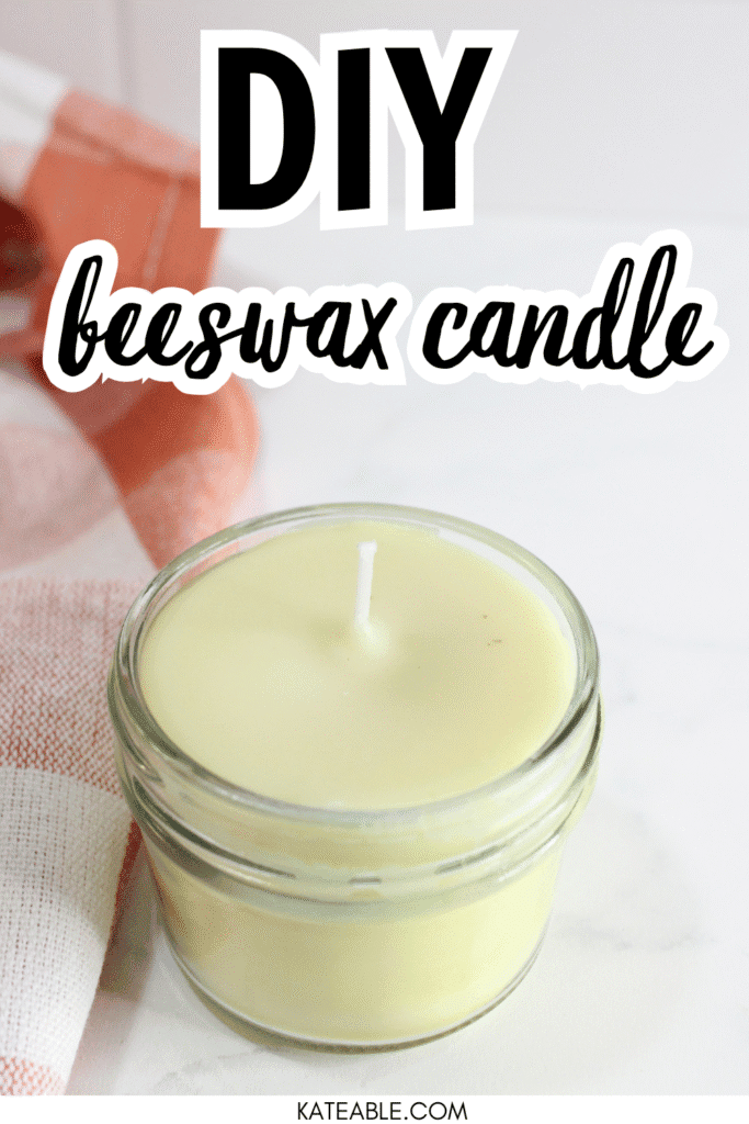 diy beeswax candle pin image