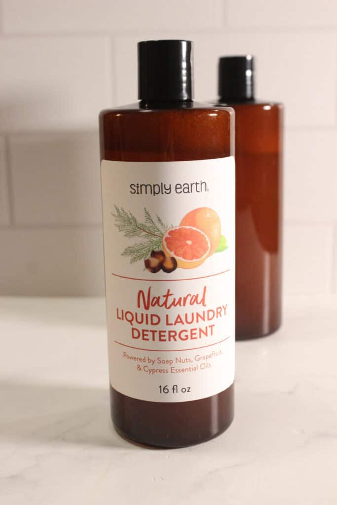 diy laundry soap with simply earth label on it