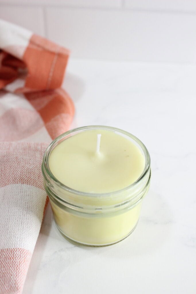 long view of beeswax candle