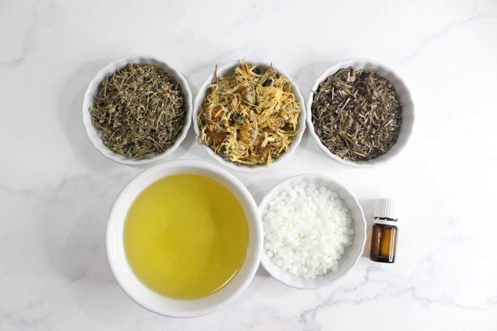 ingredients for DIY Bug Bite Salve