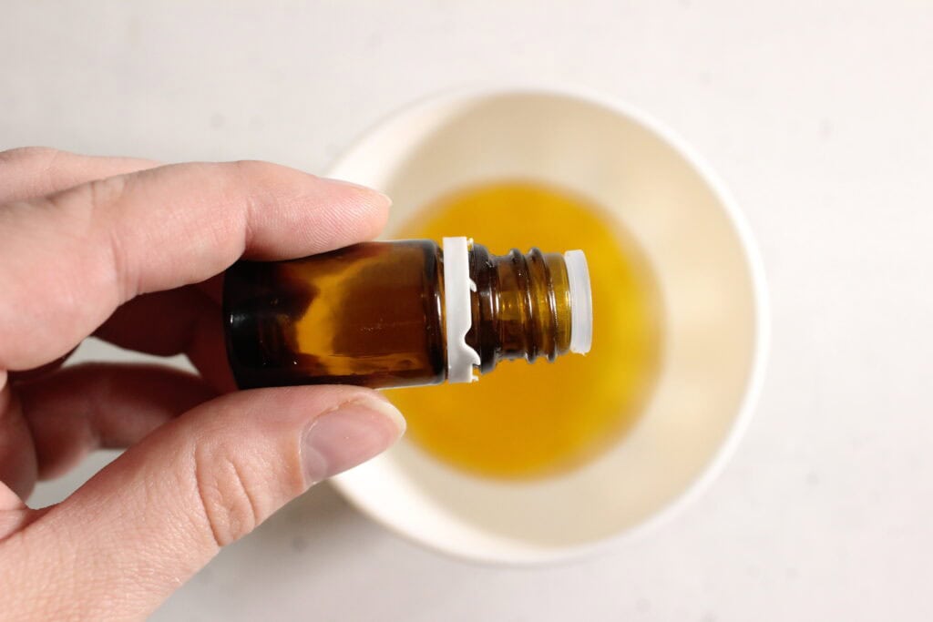 adding in the coffee essential oil 