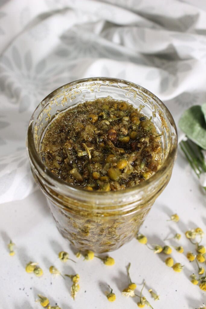 long view of chamomile oil