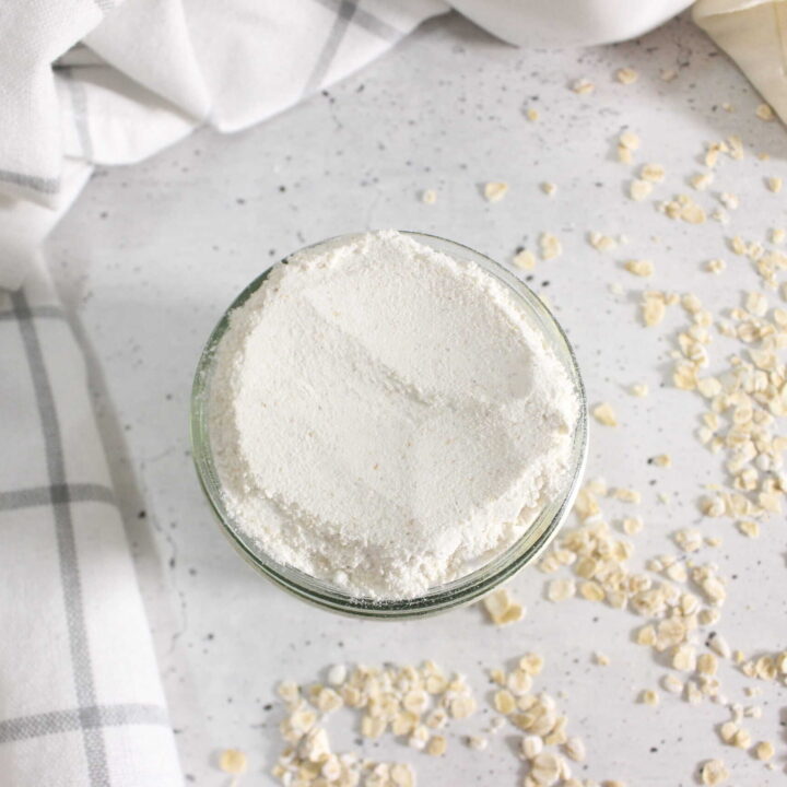 top view of oatmeal milk bath