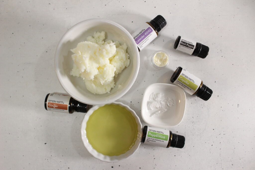 Ingredients for the cbd body butter