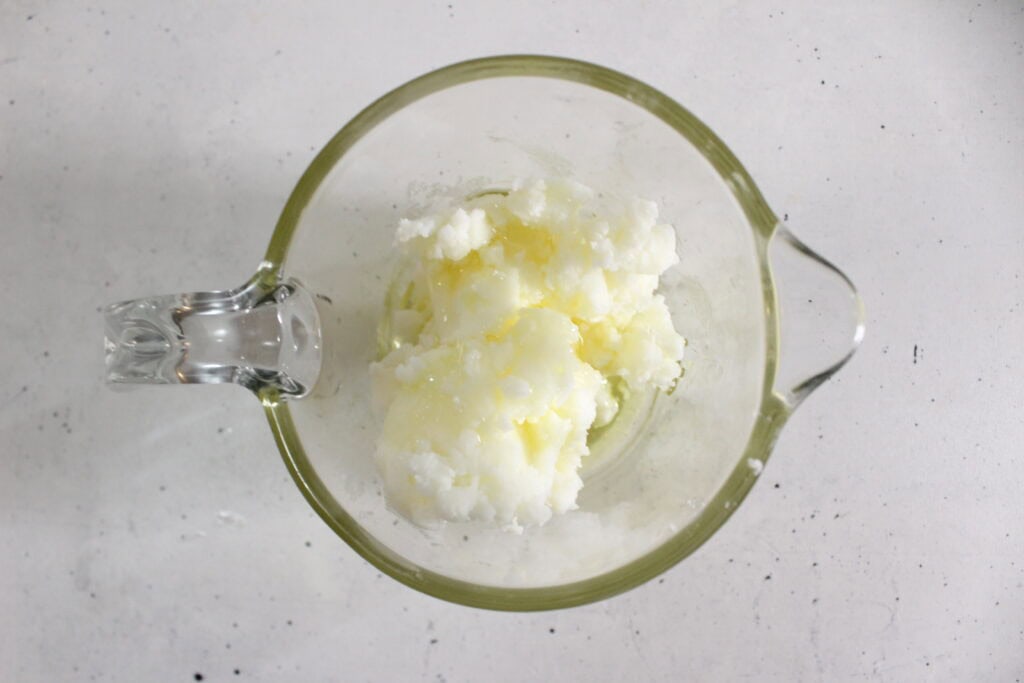 melting the tallow and beeswax