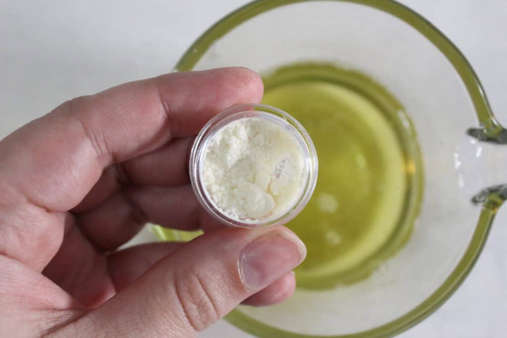 adding in the CBD to melted oils