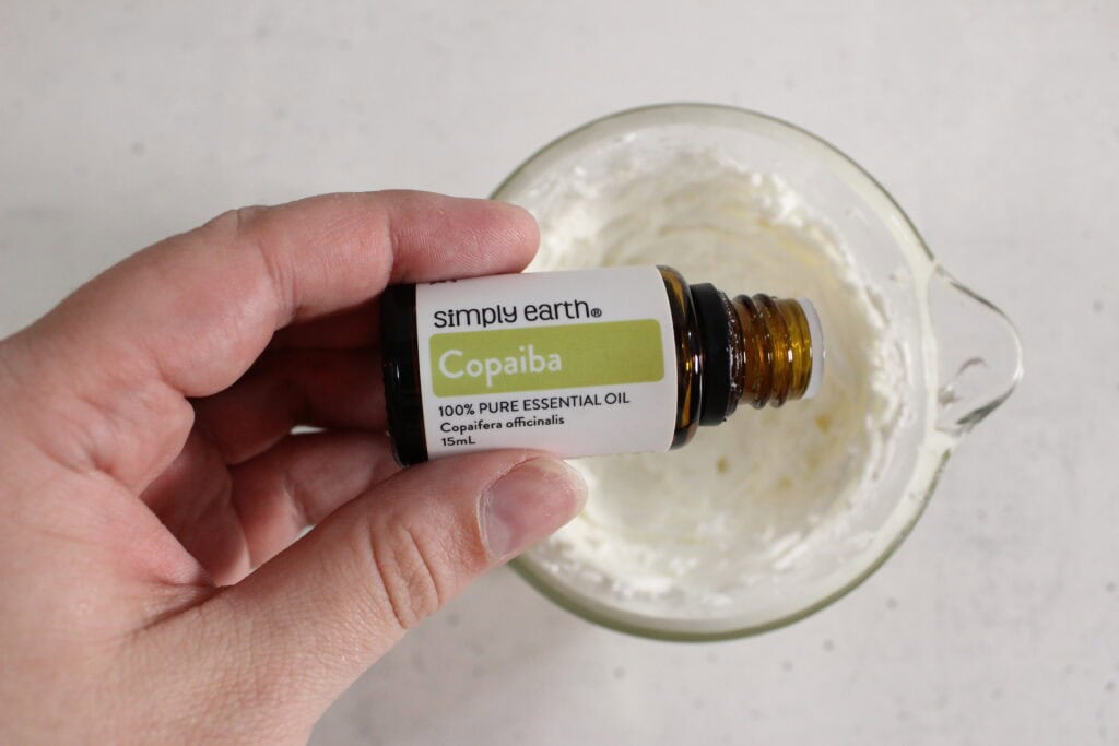 adding in the essential oils