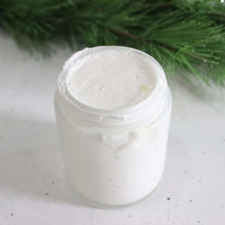pine needle body butter in a jar