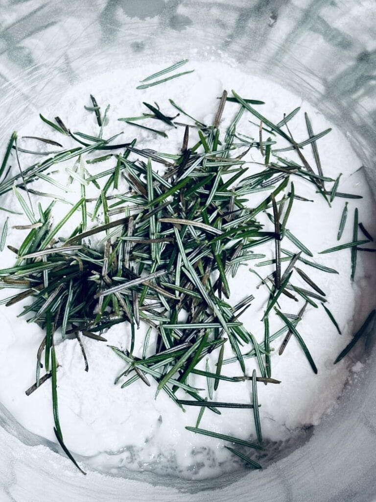 adding in the pine needles