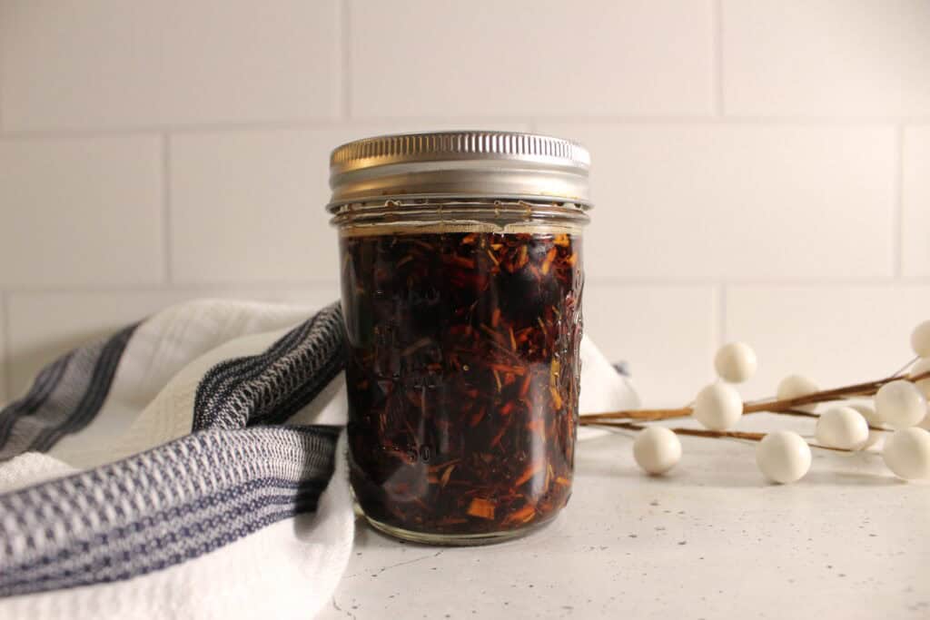 White Willow Bark in a glass jar 