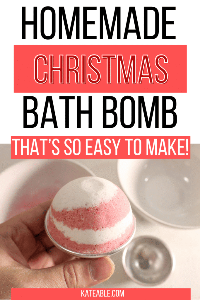 DIY Candy Cane Bath Bomb pin image