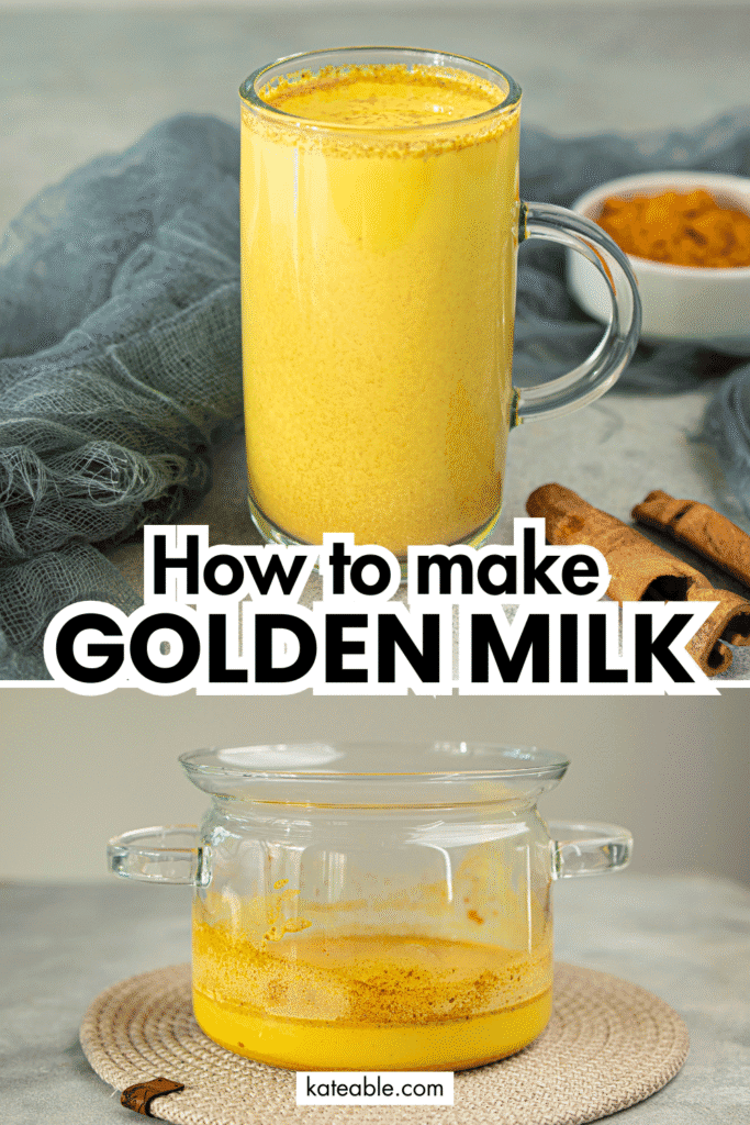 homemade golden milk recipe pin image