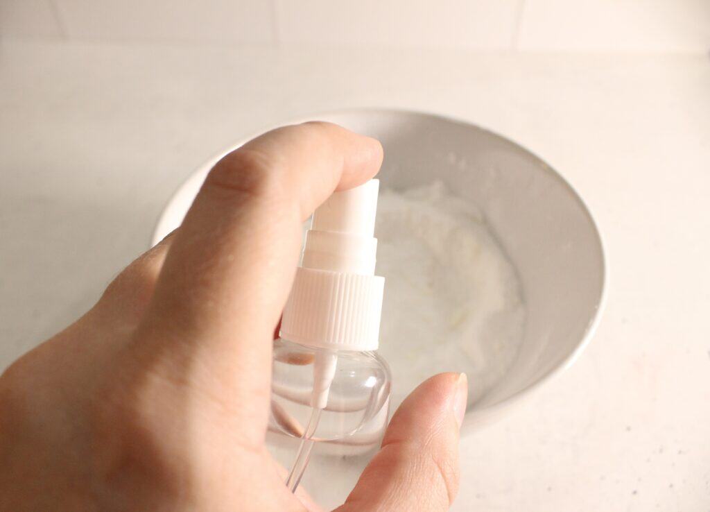 spraying the mixture