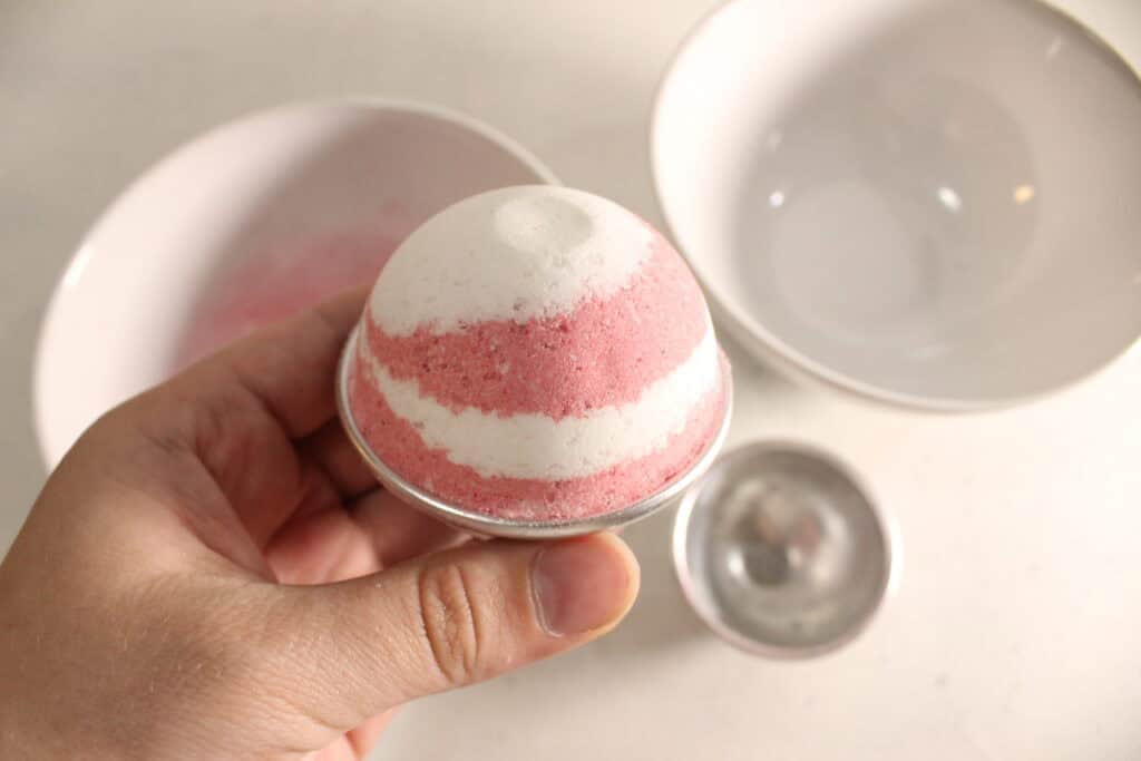 bath bomb in mold