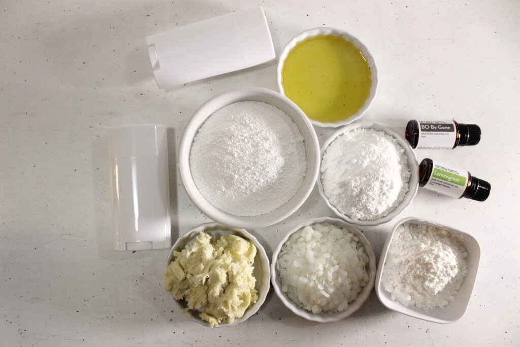 ingredients for diy no baking soda deodorant 