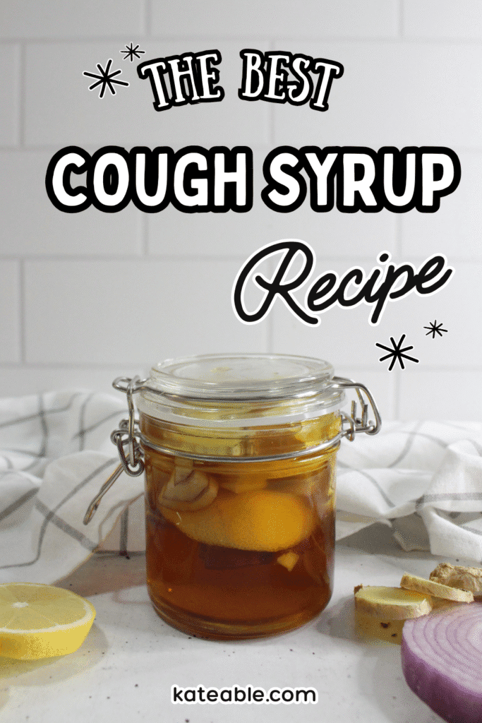 ginger onion cough syrup recipe pin image