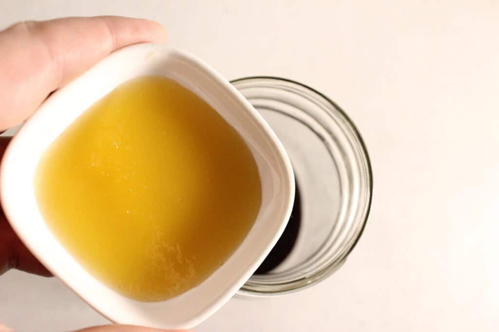 adding in the honey