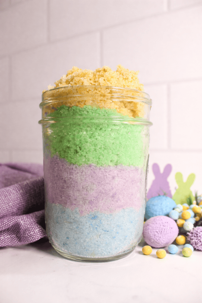 long view of all the colors in Easter Sugar Scrub