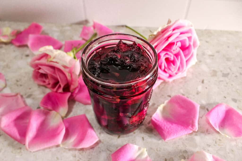 another view of the diy rose infused oil