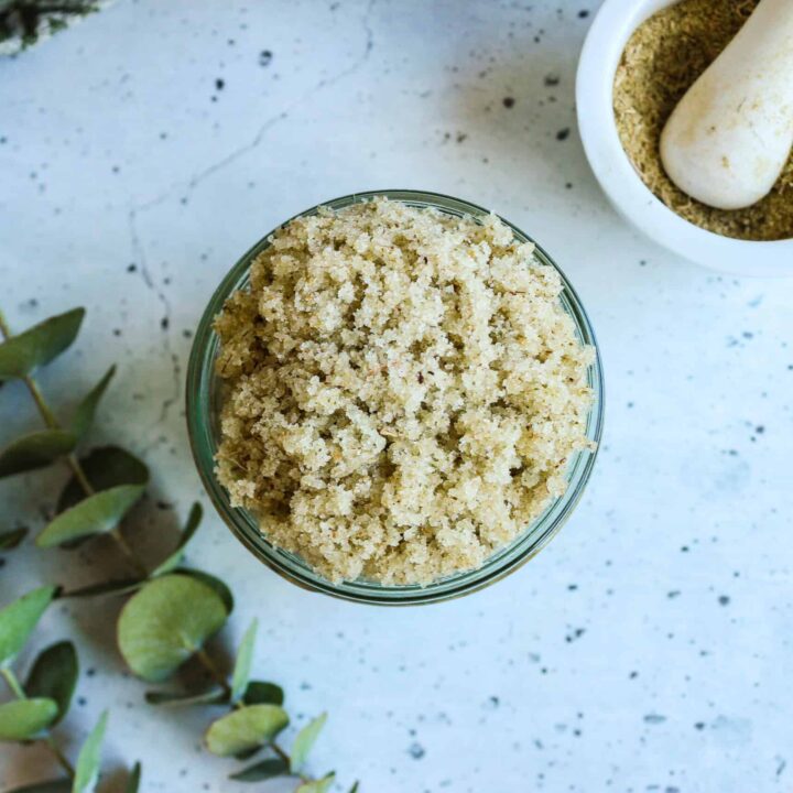 Eucalyptus Sugar Scrub for DIY skincare and relaxation.