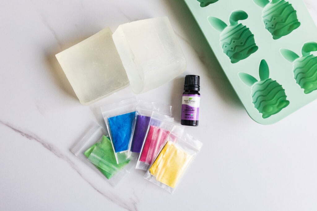 ingredients for Easter Bunny Soaps