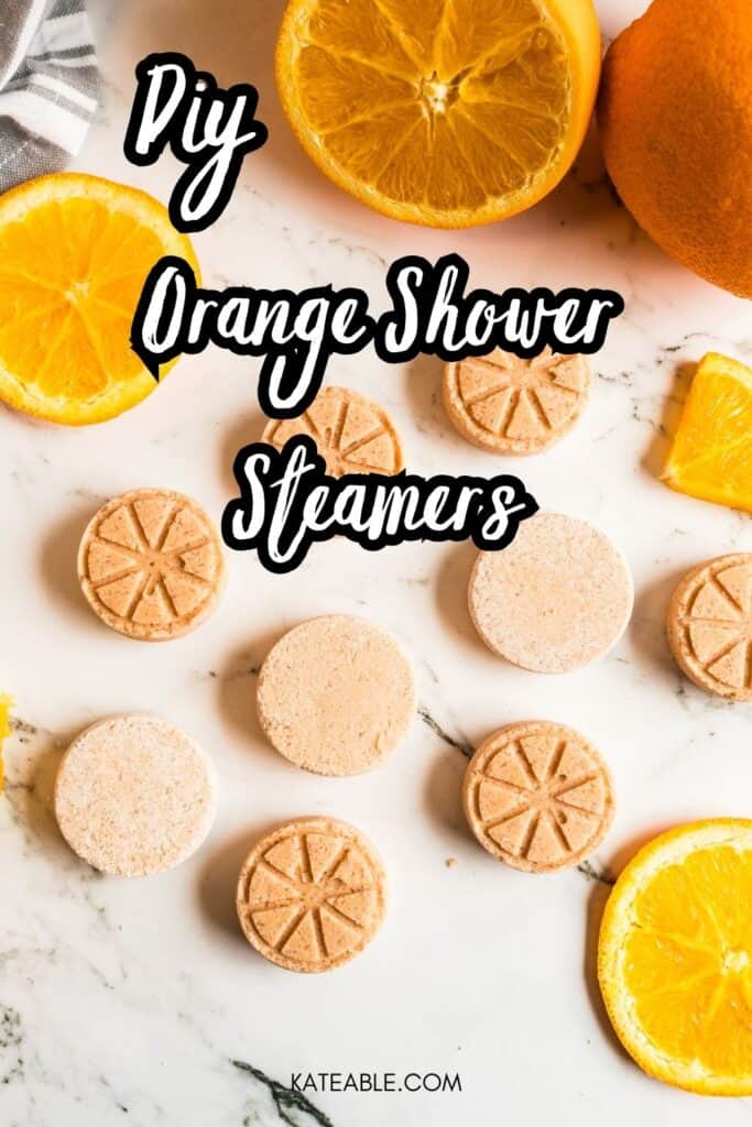 Orange Shower Steamers pin image.