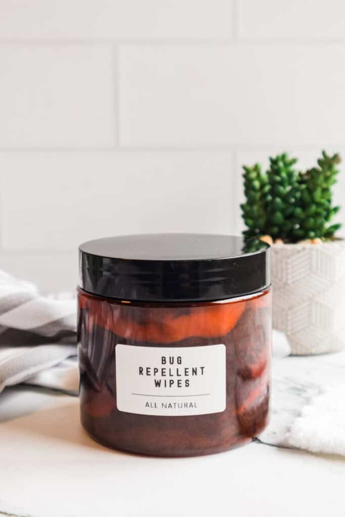 All-natural bug repellent wipes in a stylish reusable jar for eco-friendly pest protection. Perfect.