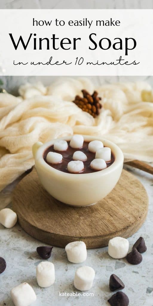 Hot Cocoa Soap pin image.